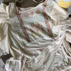 Free People Blouse with Layered Sleeves